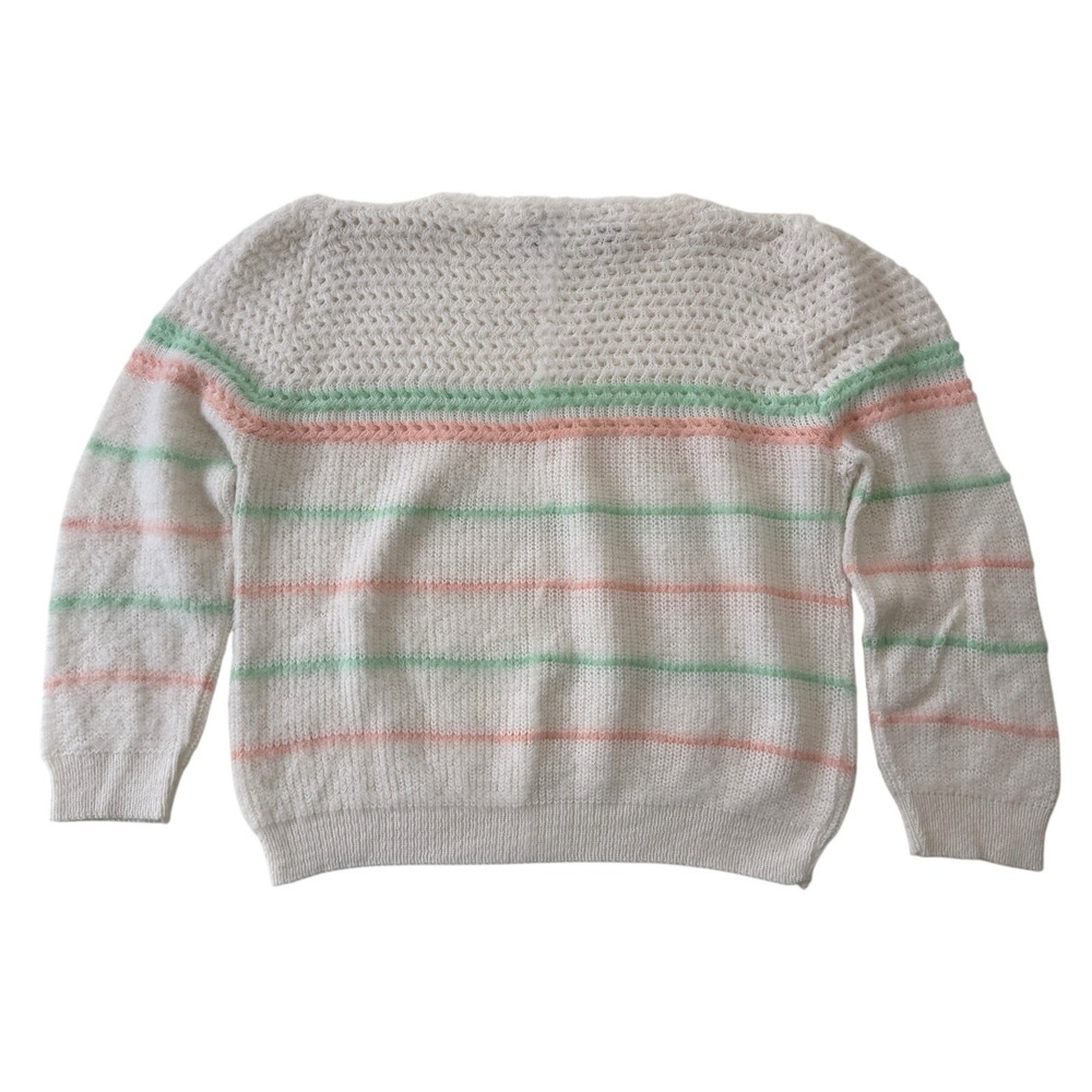 Vintage Parallel Lines‎ Sweater Pastel Stripe Soft Girl Knit Cropped Women's M - Picture 5 of 11